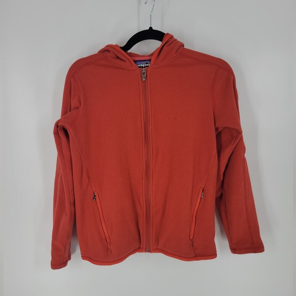 Patagonia Orange Fleece Full Zip Aravis Hoodie S